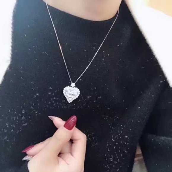 NEW 925 STERLING SILVER DIAMOND PENDANT NECKLACE - Picture 3 of 8